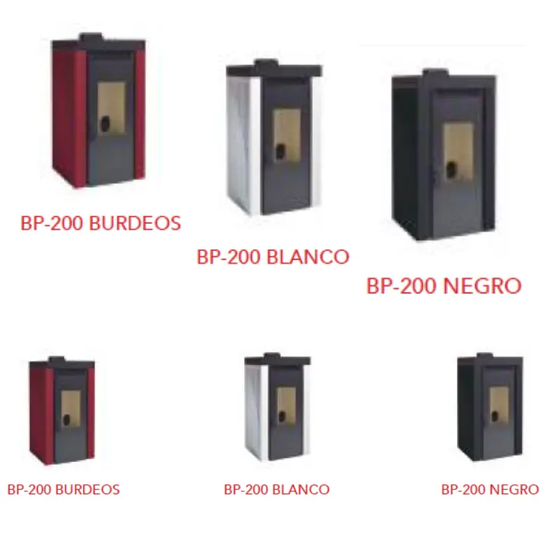 Estufa de Pellets Color Burdeos Blanca Negra BP-200 marca FM envío rápido precio barato Estufa de Pellets Color Burdeos Blanca Negra BP-200 marca FM envío rápido precio barato