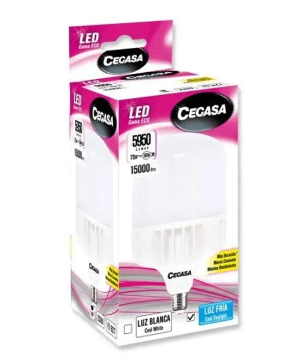 bombilla lampara tubular 70 w E40 luz fría luz blanca cegasa altas prestaciones envío rápido comprar a precio barato