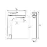 MONOMANDO LAVABO SAYRO CAÑO ALTO | AQUASENT - Imagen 3