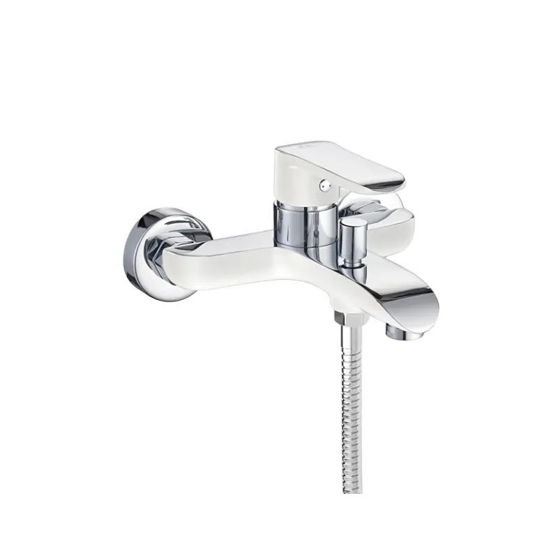 Monomando para Bañera Misuri Aquasent fabricado en latón cromo blanco envío rápido precio barato Monomando para Bañera Misuri Aquasent fabricado en latón cromo blanco envío rápido precio barato