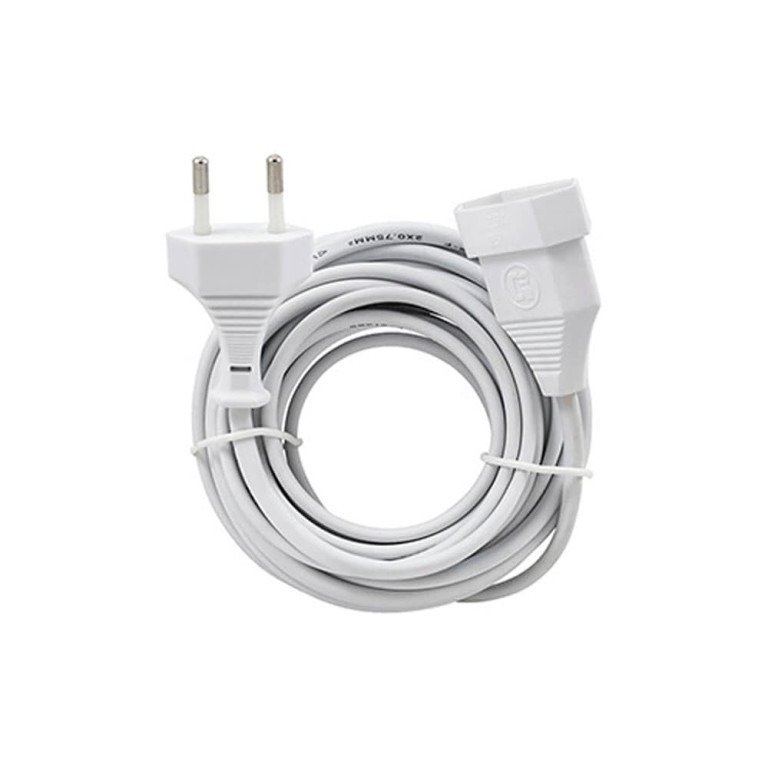 ALARGO INYECTADO MANGUERA PLANA CON CLAVIJA Y BASE 2-3-5m,BLANCA ...