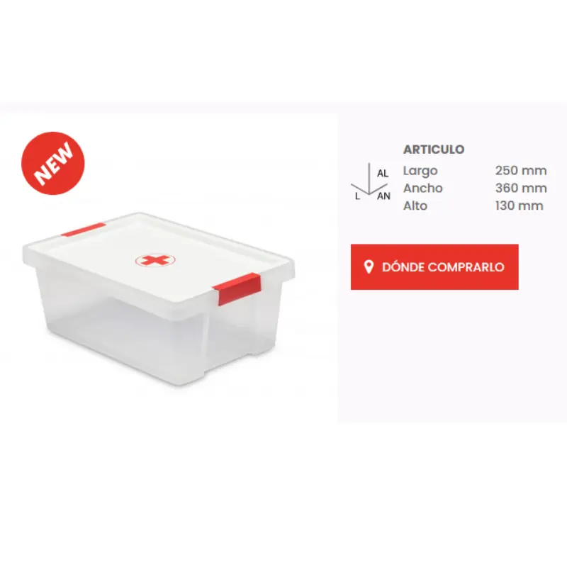 caja medidas new multiusos tatay cruz roja 7 ltr. muy resistente envío rápido precio barato