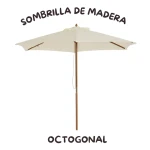 Sombrilla Madera Octogonal 3m Beige - Faura1