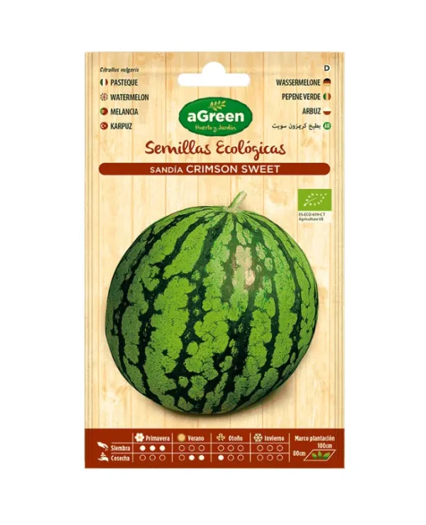 semilla ecológica de sandia variedad crimson sweet siembra directa o trasplante en primavera envío rápido comprar a precio barato