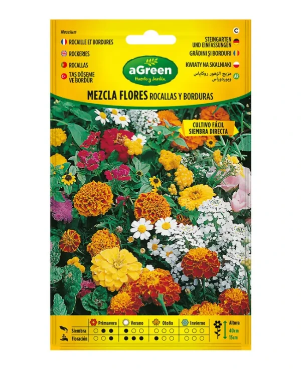 semilla huerto mezcla de flores variadas macizos y borduras patio jardín envío rápido comprar a precio barato