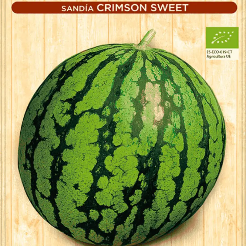 sobre de semilla para huerto ecológia de sandía vairedad crimson sweet en primavera siembra directa trasplante envío rápido comprar al mejor precio