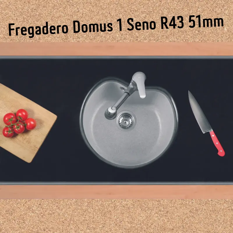 Fregadero Domus 1 Seno R43 51mm fregadero de fibra resistente facil limpieza envío rápido comprar a precio económico