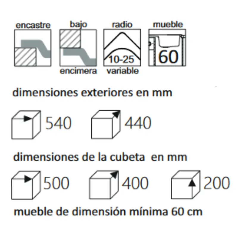 medidas fregadero zentia bee 5040 cocina envío rápido comprar al mejor precio