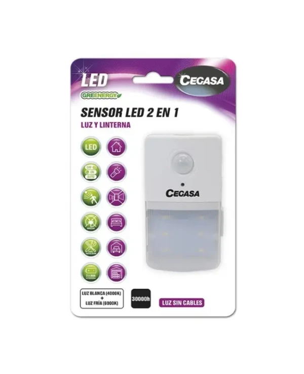 Linterna de Led Cegasa Gadget con sensor, ideal para camping, hogar, coche, altas luminosidad envío rápido precio barato