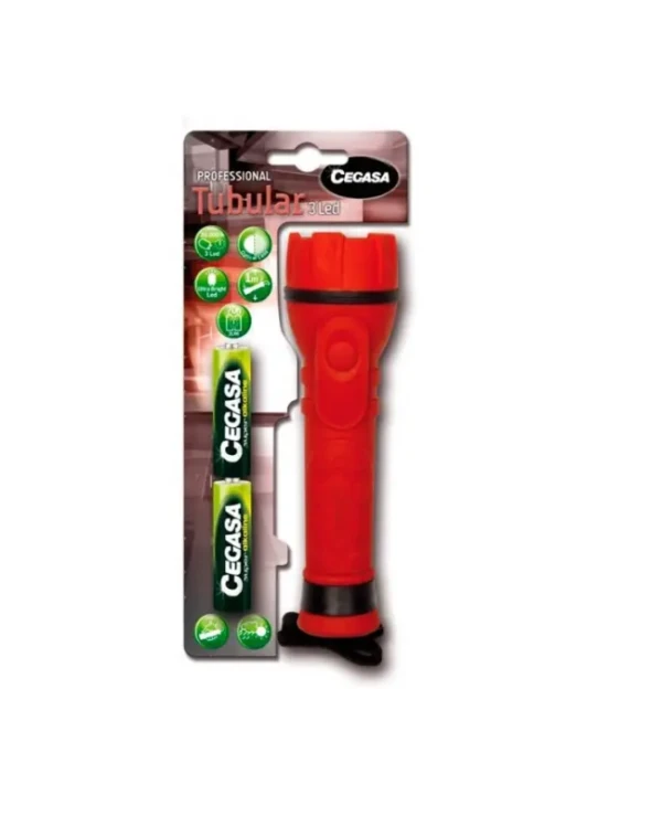Linterna de Led Cegasa con pilas incorporadas Pro tubular 3 led, altas luminosidad y resistencia a golpes envío rápido precio barato