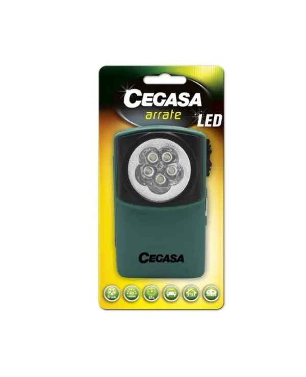 Linterna de Led Cegasa de petaca con 5 led, color verde, altas luminosidad y resistencia a golpes envío rápido precio barato