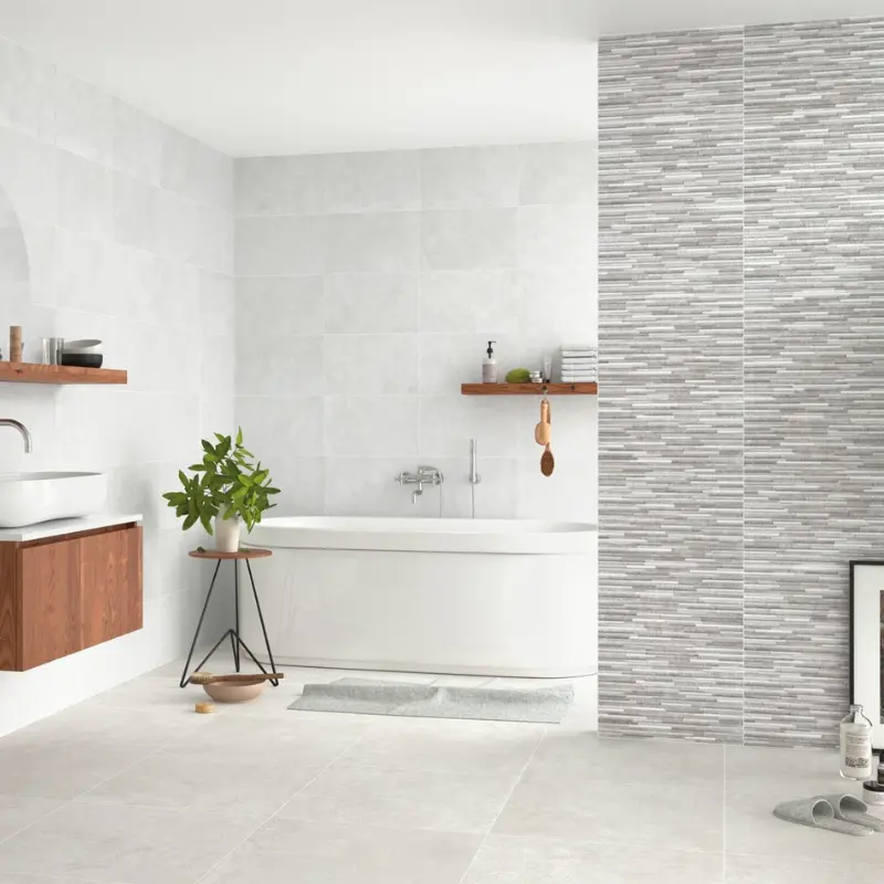 Foto Revestimiento para pared Ciron White 30x60 azulejo para baño cocina diseño moderno atemporal fácil limpieza y colocación envío rápido precio económico