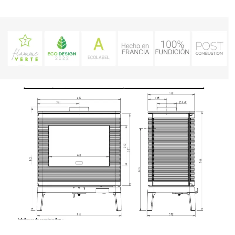 Medidas estufa Kazan Leña Fundido alto poder calorífico envío rápido precio barato Medidas estufa Kazan Leña Fundido alto poder calorífico envío rápido precio barato