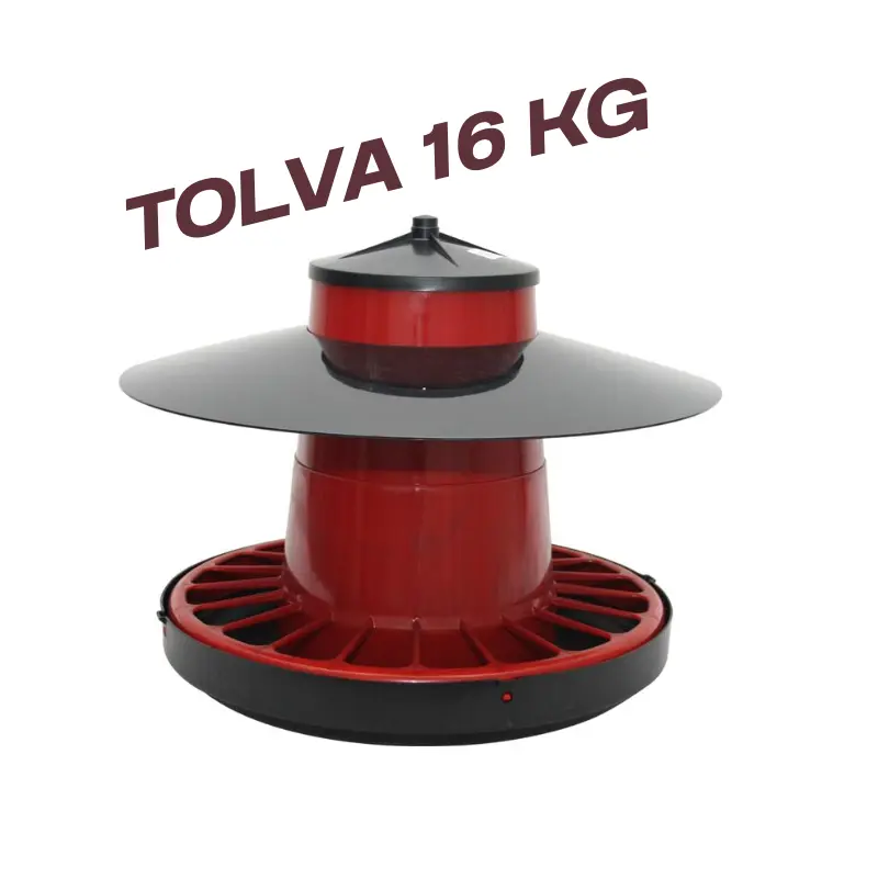 Tolva de gran volumen ideal para abastecer a tus aves de corral 16 kg Fabricado y optimizado estructuralmente para resistir la intemperie.